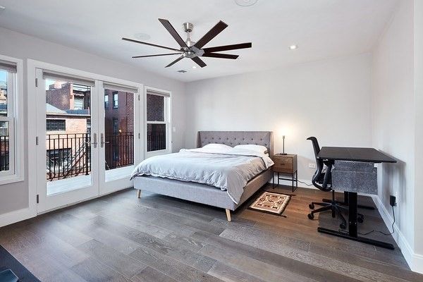 Bedroom, Home Office, Interior, Recessed Lighting, Wood Texture Flooring