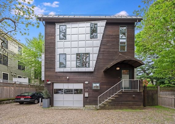 Attached, Exterior, Facade, Modern
