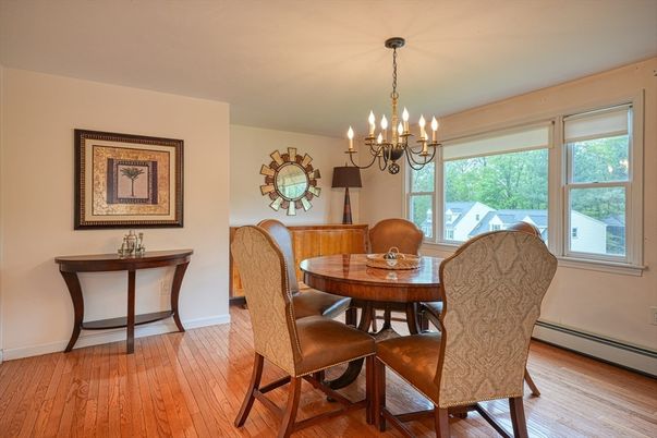 Chandelier, Dining room, Interior, Wood Texture Flooring