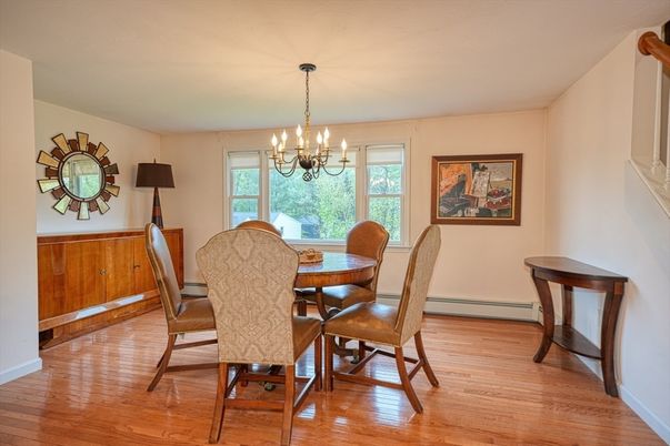 Chandelier, Dining room, Interior, Wood Texture Flooring