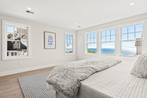 Bedroom, Interior, Recessed Lighting, Water, Wood Texture Flooring