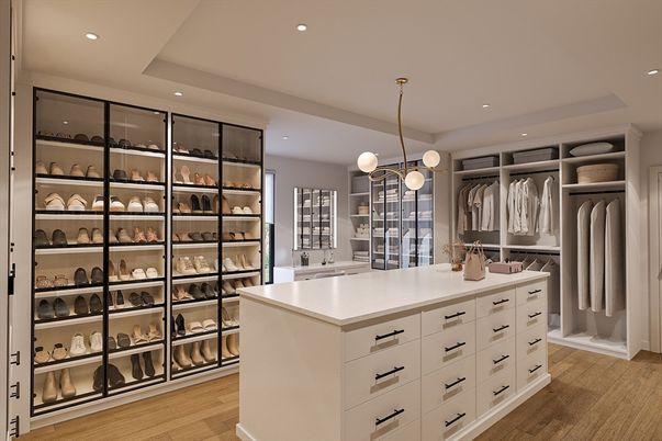 Interior, Pendant Lights, Recessed Lighting, Walk-in Closets, Wood Texture Flooring