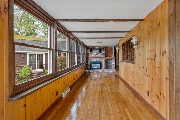 Fireplace, Interior, Stone Walls, Wooden Beams, Wood Texture Flooring, Wooden Walls