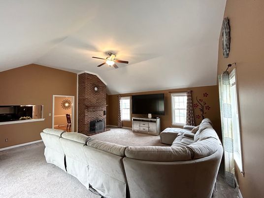 Fireplace, Interior, Living room, Stone Walls