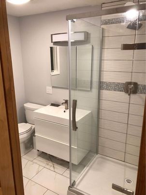 Bathroom, Glass Shower, Interior, Marble