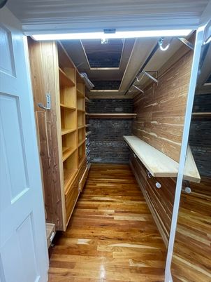 Interior, Walk-in Closets, Wood Texture Flooring, Wooden Walls