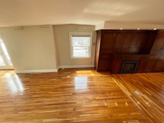 Empty room, Fireplace, Interior, Wood Texture Flooring, Wooden Walls