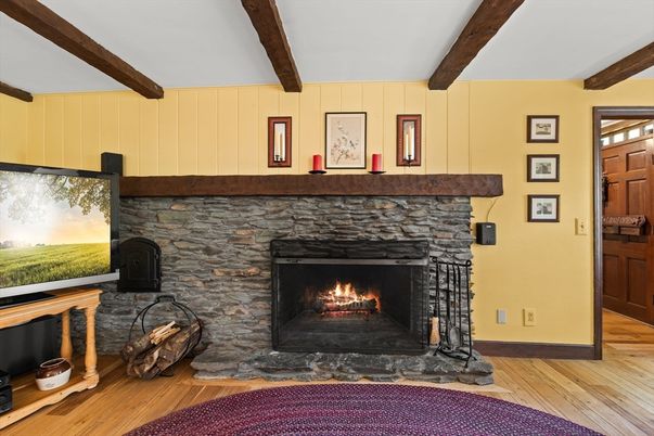 Fireplace, Interior, Wooden Beams, Wood Texture Flooring