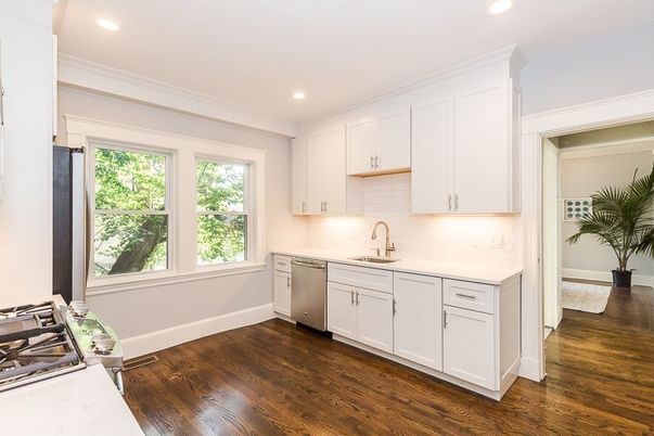 Interior, Kitchen, Recessed Lighting, Wood Texture Flooring