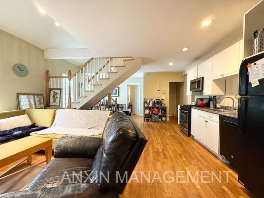 Interior, Kitchen, Living room, Recessed Lighting, Wood Texture Flooring