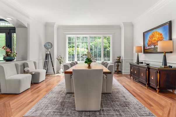 Dining room, Interior, Wood Texture Flooring