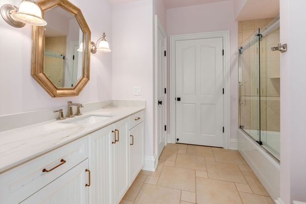 Bathroom, Dual Sink Vanities, Glass Shower, Interior