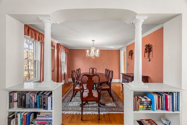 Chandelier, Dining room, Interior, Wood Texture Flooring