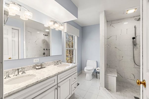 Bathroom, Dual Sink Vanities, Interior, Marble, Marble Walls