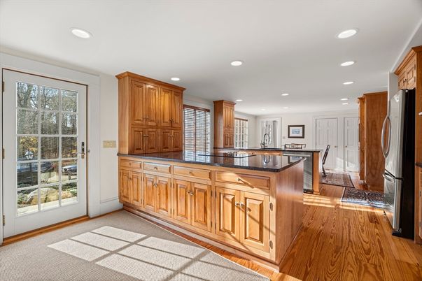 Dining room, Interior, Kitchen, Recessed Lighting, Wood Texture Flooring