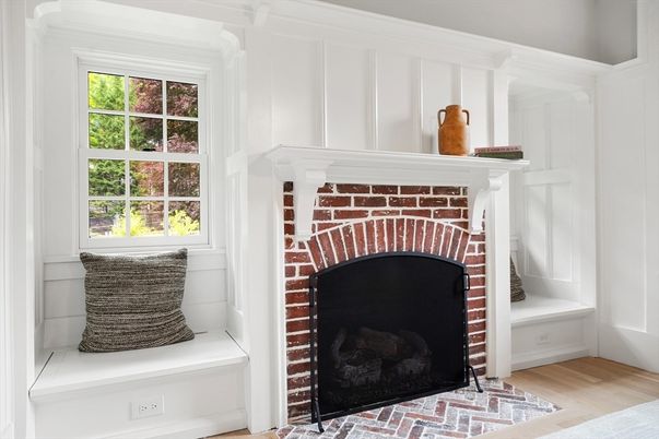 Fireplace, Interior, Wood Texture Flooring