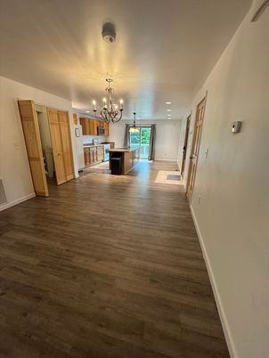 Chandelier, Interior, Recessed Lighting, Wood Texture Flooring