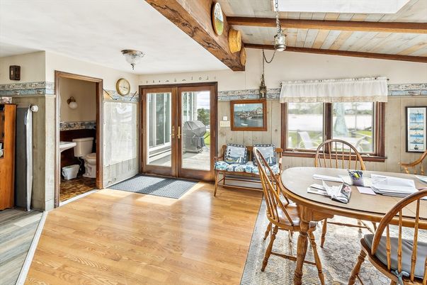 Dining room, Interior, Wooden Beams, Wood Texture Flooring