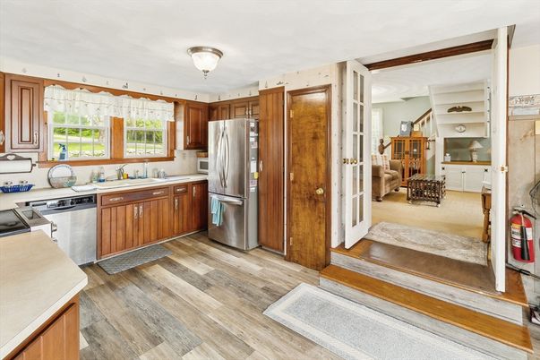 Interior, Kitchen, Stainless Steel Appliances, Wood Texture Flooring
