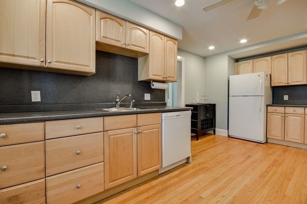 Interior, Kitchen, Recessed Lighting, Wood Texture Flooring