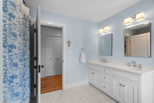 Bathroom, Dual Sink Vanities, Interior, Wood Texture Flooring