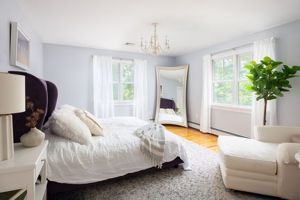 Bedroom, Chandelier, Interior, Wood Texture Flooring