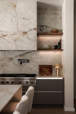 Interior, Kitchen, Stainless Steel Appliances, Wood Texture Flooring