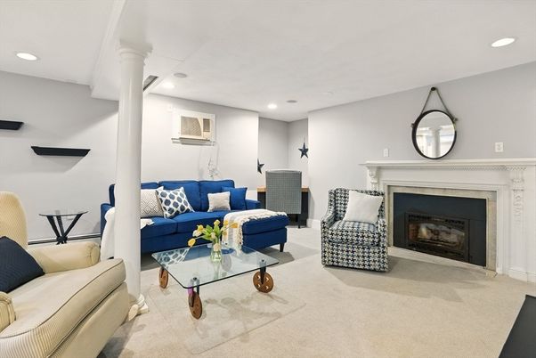 Fireplace, Interior, Living room, Recessed Lighting