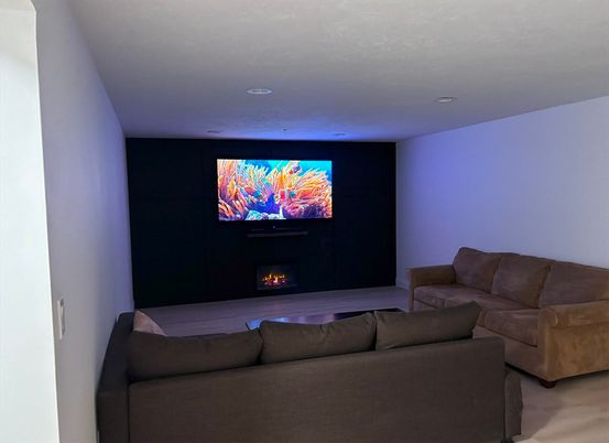 Fireplace, Interior, Living room, Recessed Lighting