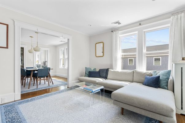 Dining room, Interior, Living room, Pendant Lights, Wood Texture Flooring