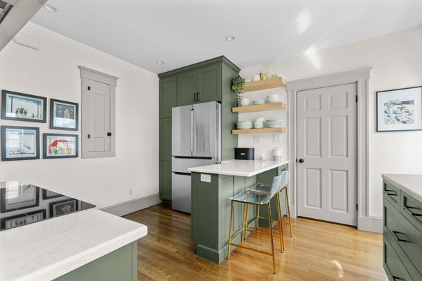 Interior, Kitchen, Recessed Lighting, Wood Texture Flooring