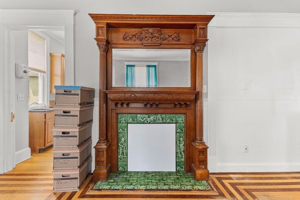 Fireplace, Interior, Wood Texture Flooring