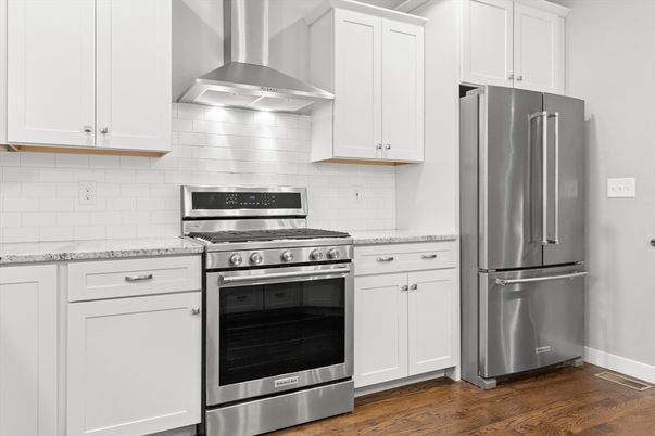 Interior, Kitchen, Stainless Steel Appliances, Wood Texture Flooring