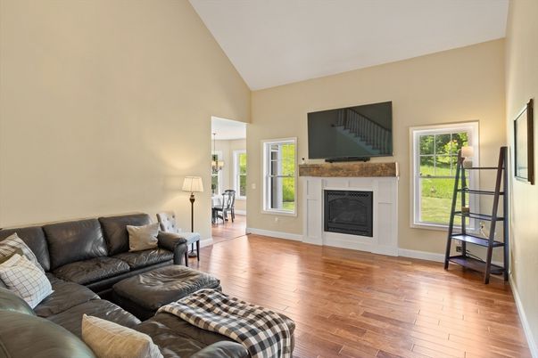 Fireplace, Interior, Living room, Wood Texture Flooring