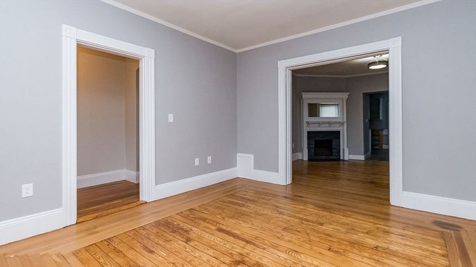 Empty room, Fireplace, Interior, Wood Texture Flooring