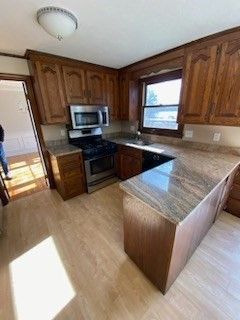Interior, Kitchen, Wood Texture Flooring, Wooden Walls