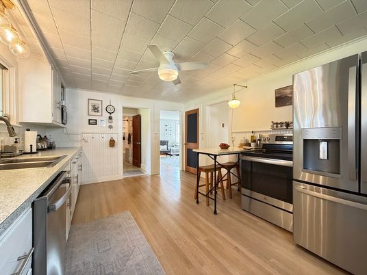 Interior, Kitchen, Stainless Steel Appliances, Wood Texture Flooring