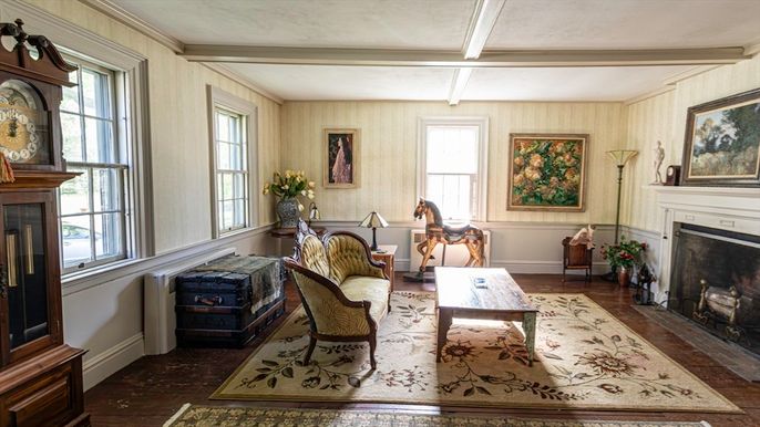Fireplace, Interior, Wood Texture Flooring