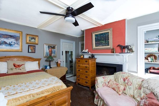 Bedroom, Fireplace, Interior