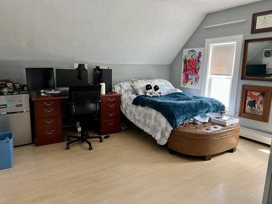 Bedroom, Home Office, Interior, Wood Texture Flooring