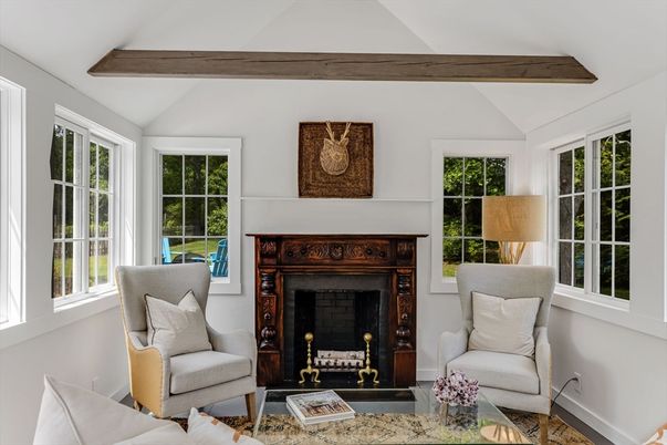 Fireplace, Interior, Living room, Wooden Beams