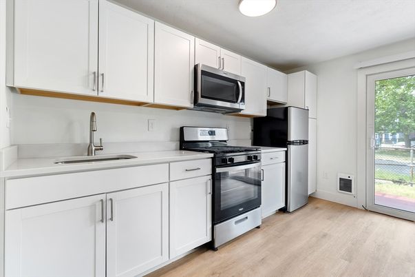 Interior, Kitchen, Recessed Lighting, Wood Texture Flooring