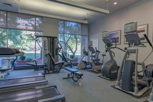 Fitness Equipment, Gym, Interior, Recessed Lighting