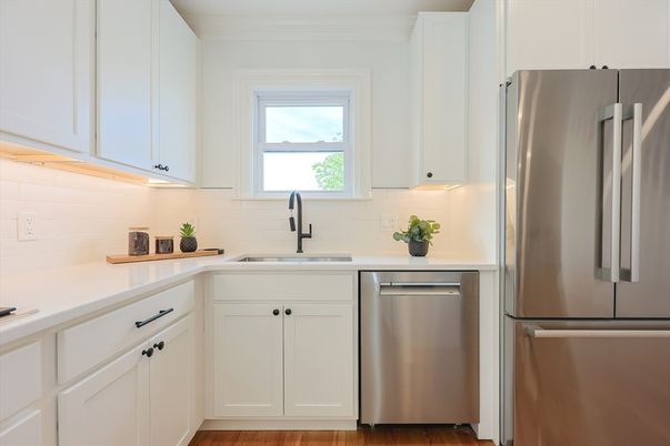 Interior, Kitchen, Stainless Steel Appliances, Wood Texture Flooring