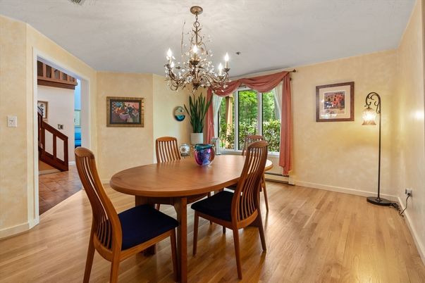 Chandelier, Dining room, Interior, Wood Texture Flooring