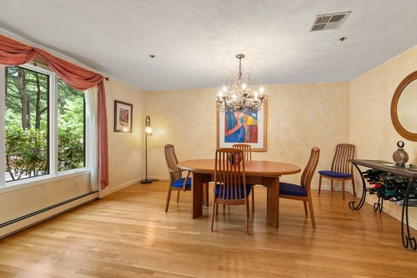 Chandelier, Dining room, Interior, Wood Texture Flooring