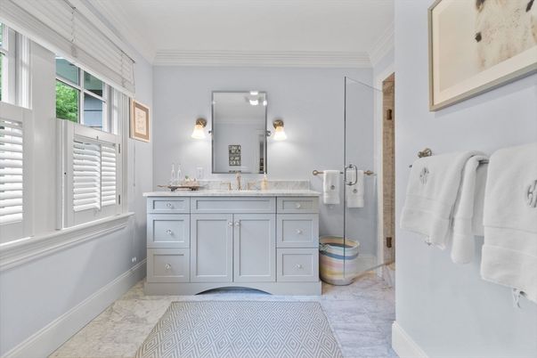Bathroom, Glass Shower, Interior, Marble