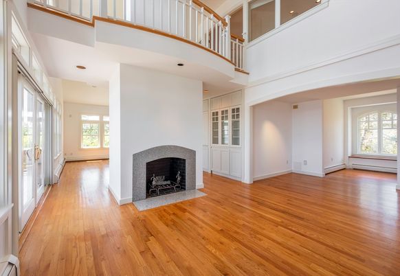 Fireplace, Interior, Recessed Lighting, Wood Texture Flooring