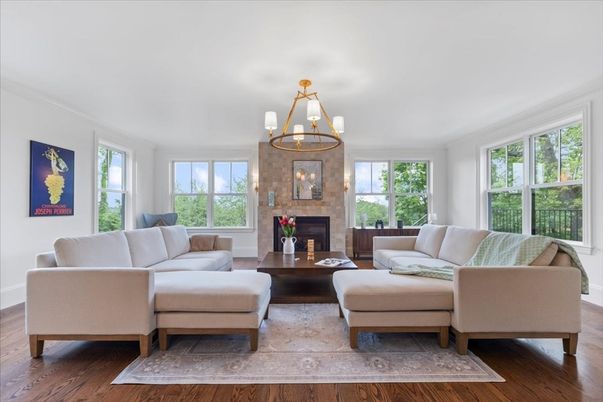 Chandelier, Fireplace, Interior, Living room, Wood Texture Flooring