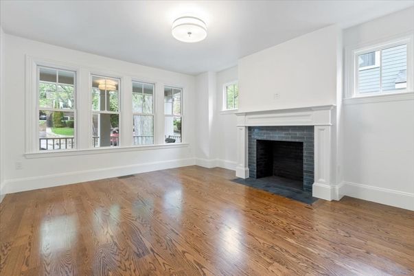 Empty room, Fireplace, Interior, Wood Texture Flooring